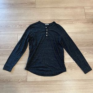 Buck Mason Dark Gray Henley Shirt